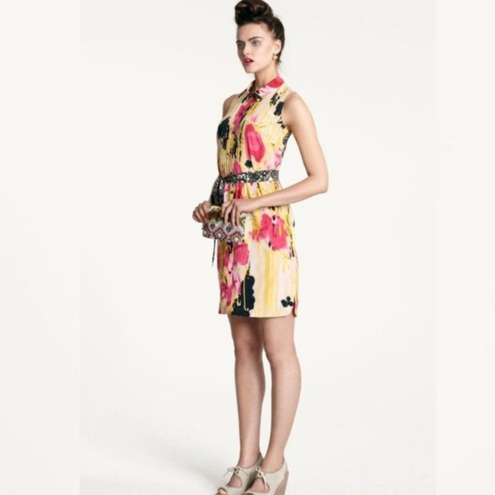 ANTHROPOLOGIE Tabitha Aubrieta Silk  Shirtdress Size 10